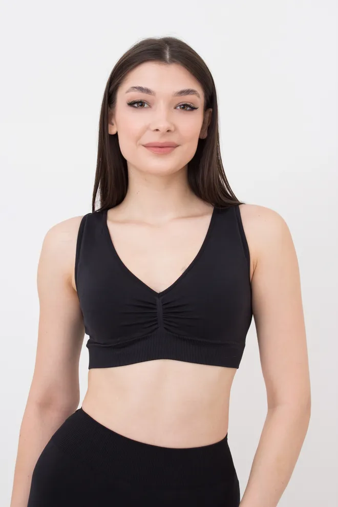 Бесшовный топ с push-up TOP SHAPE Giulia (black), черный