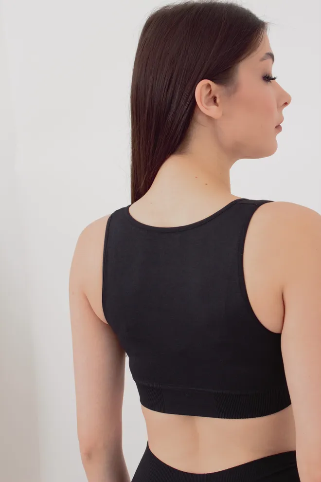 Бесшовный топ с push-up TOP SHAPE Giulia (black), черный