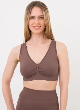 Женский бесшовный топ с push-up TOP SHAPE Giulia (deep taupe), коричневый Женский бесшовный топ с push-up TOP SHAPE Giulia (deep taupe), коричневый