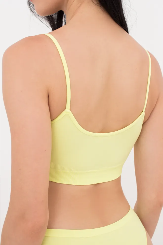 Жіночий безшовний топ на тонких бретелях Cami top Giulia (charlock), жовтий