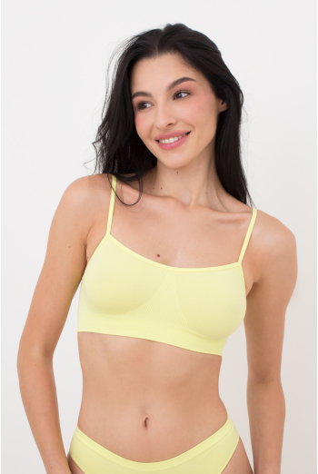 Женский бесшовный топ на тонких бретелях Cami top Giulia (charlock), желтый