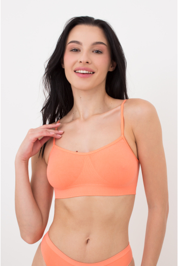 Жіночий безшовний топ на тонких бретелях Cami top Giulia (desert flowers), помаранчевий Жіночий безшовний топ на тонких бретелях Cami top Giulia (desert flowers), помаранчевий