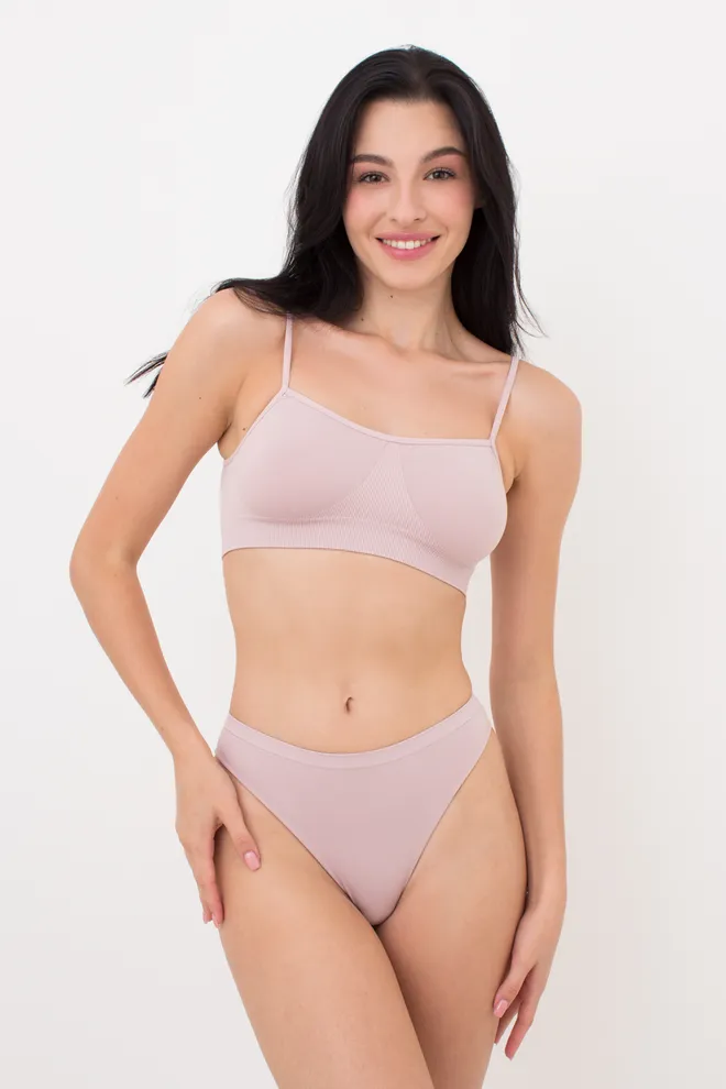 Жіночий  безшовний топ на тонких бретелях Cami top Giulia (burnished lilac), рожевий