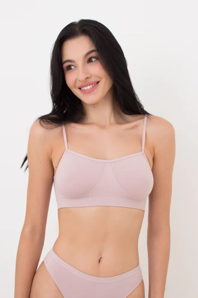 Жіночий  безшовний топ на тонких бретелях Cami top Giulia (burnished lilac), рожевий