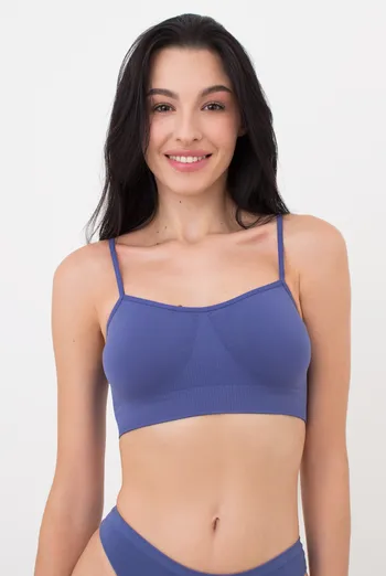 Бесшовный топ женский на тонких бретелях Cami top Giulia (marlin), синий Бесшовный топ женский на тонких бретелях Cami top Giulia (marlin), синий