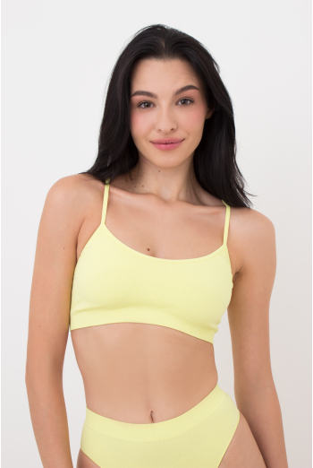 Бесшовный топ в рубчик на тонких бретелях CAMI TOP RIB Giulia (charlock), желтый