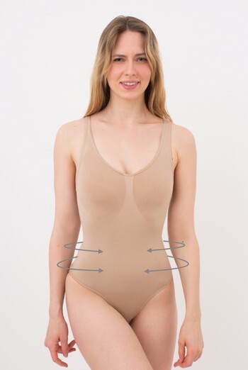 Моделююче боді з безшовної мікрофібри BODY MODELLING Giulia (beige), бежевий