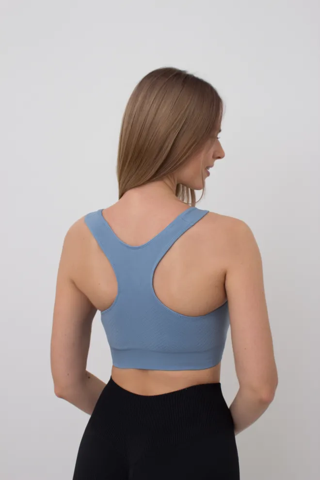 Спортивный бесшовный топ Top energy Giulia (faded denim), голубой