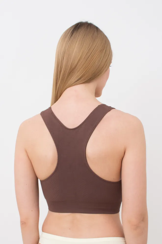 Спортивный бесшовный топ Top energy Giulia (deep taupe), коричневый