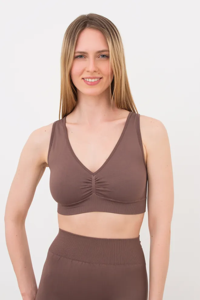 Жіночій безшовний топ з push-up TOP SHAPE Giulia (deep taupe), коричневий
