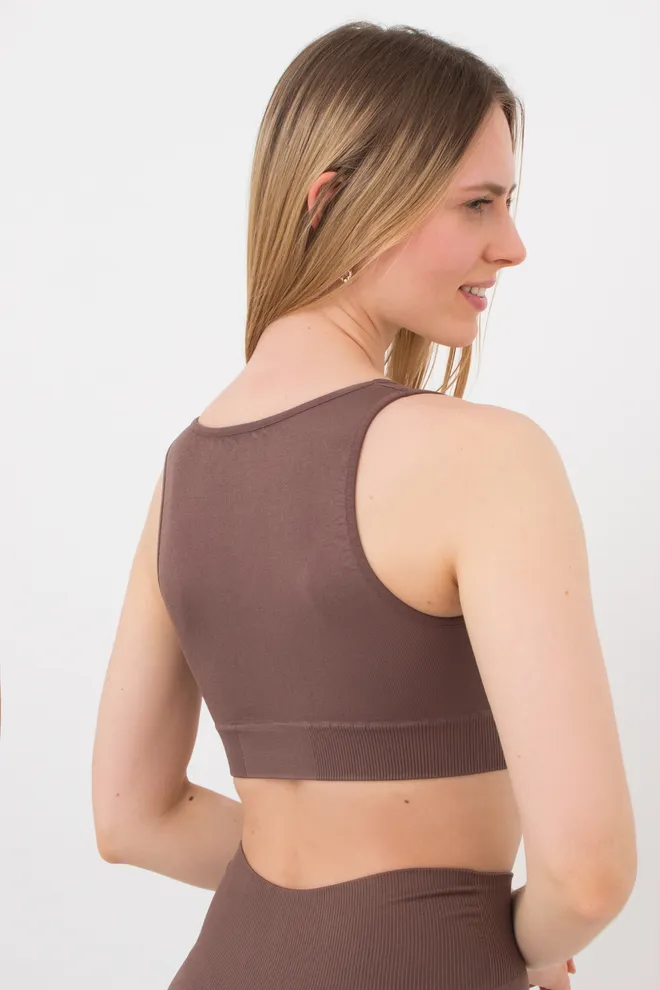 Жіночій безшовний топ з push-up TOP SHAPE Giulia (deep taupe), коричневий