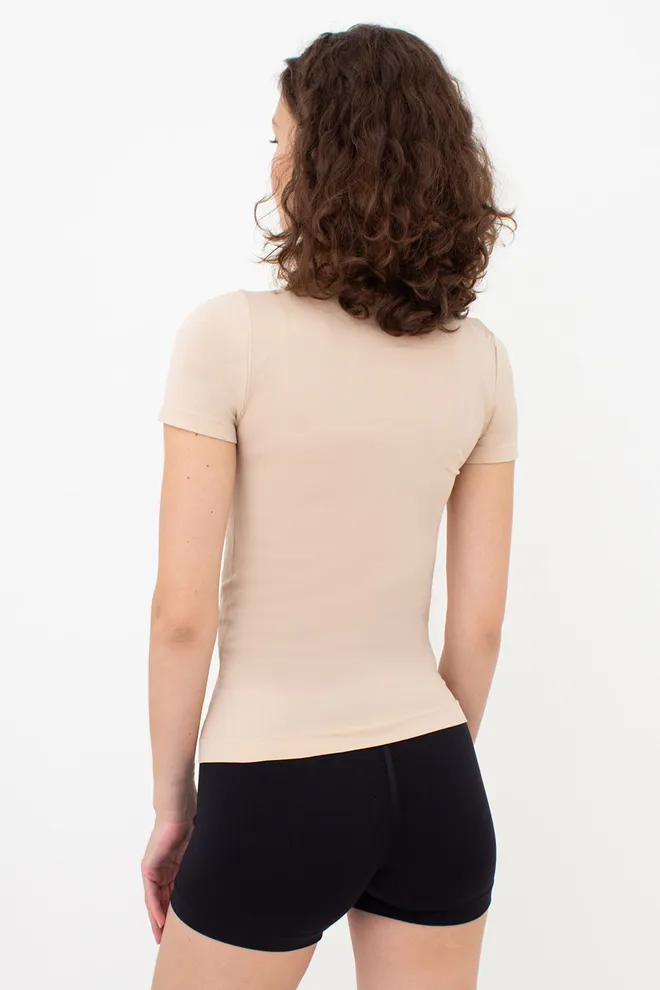 Безшовна футболка T-SHIRT Giulia (light nude), бежевий