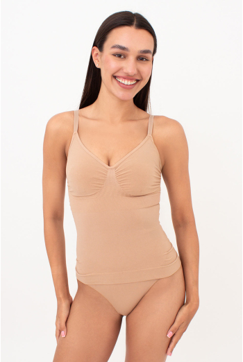 Бесшовная майка с легким моделирующим эффектом CAMI SHAPEWEAR Giulia (nude), бежевый