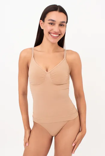Бесшовная майка с легким моделирующим эффектом CAMI SHAPEWEAR Giulia (nude), бежевый