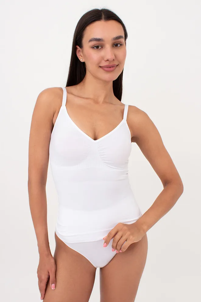 Безшовна майка з легким моделюючим ефектом CAMI SHAPEWEAR Giulia (white), білий
