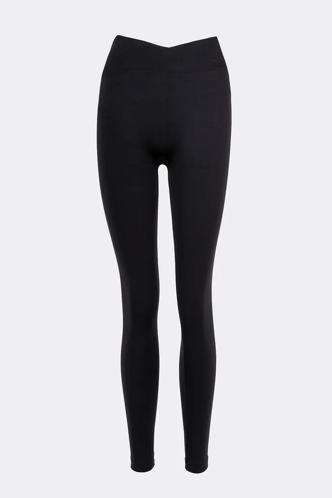 Бесшовные леггинсы с V-поясом LEGGINGS FLOW Giulia (black), черный