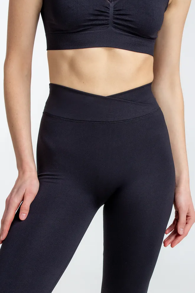 Бесшовные леггинсы с V-поясом LEGGINGS FLOW Giulia (black), черный
