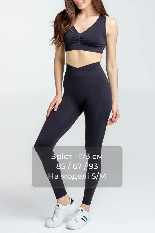Бесшовные леггинсы с V-поясом LEGGINGS FLOW Giulia (black), черный