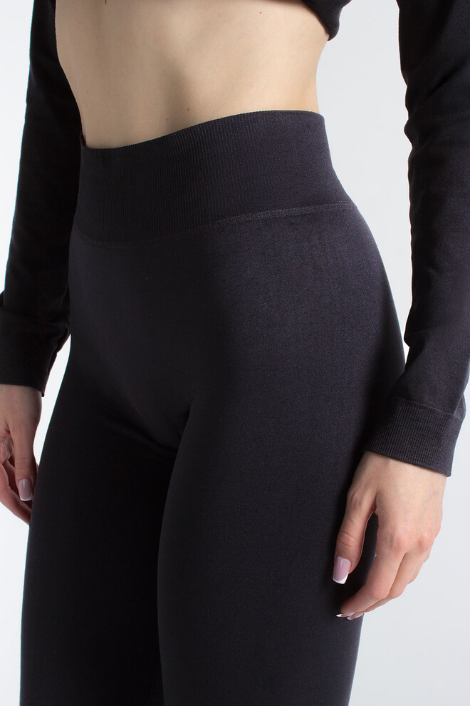 Бесшовные леггинсы клеш LEGGINGS FLARED Giulia (black), черный