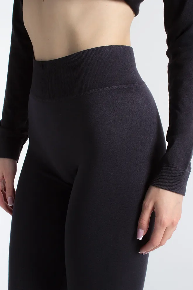 Бесшовные леггинсы клеш LEGGINGS FLARED Giulia (black), черный