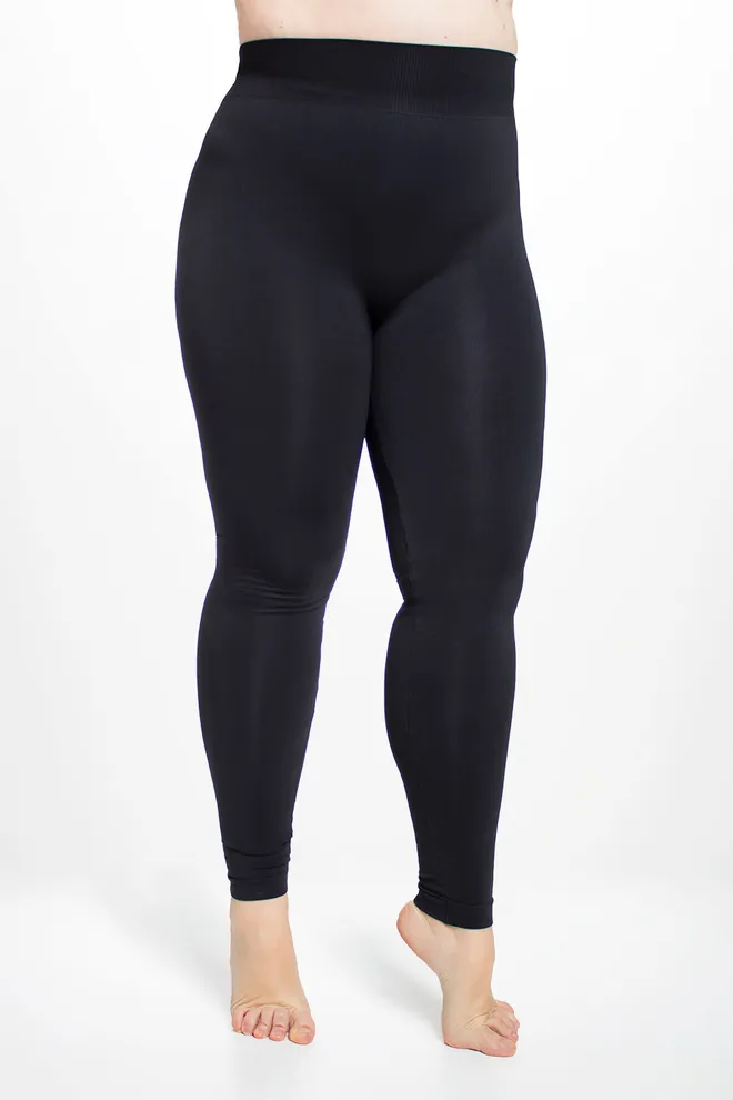 Бесшовные леггинсы большого размера POSITIVE LEGGINGS Giulia (black), черный