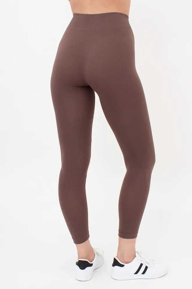 Безшовні легінси з мікрофібри LEGGINGS Giulia (deep taupe), коричневий