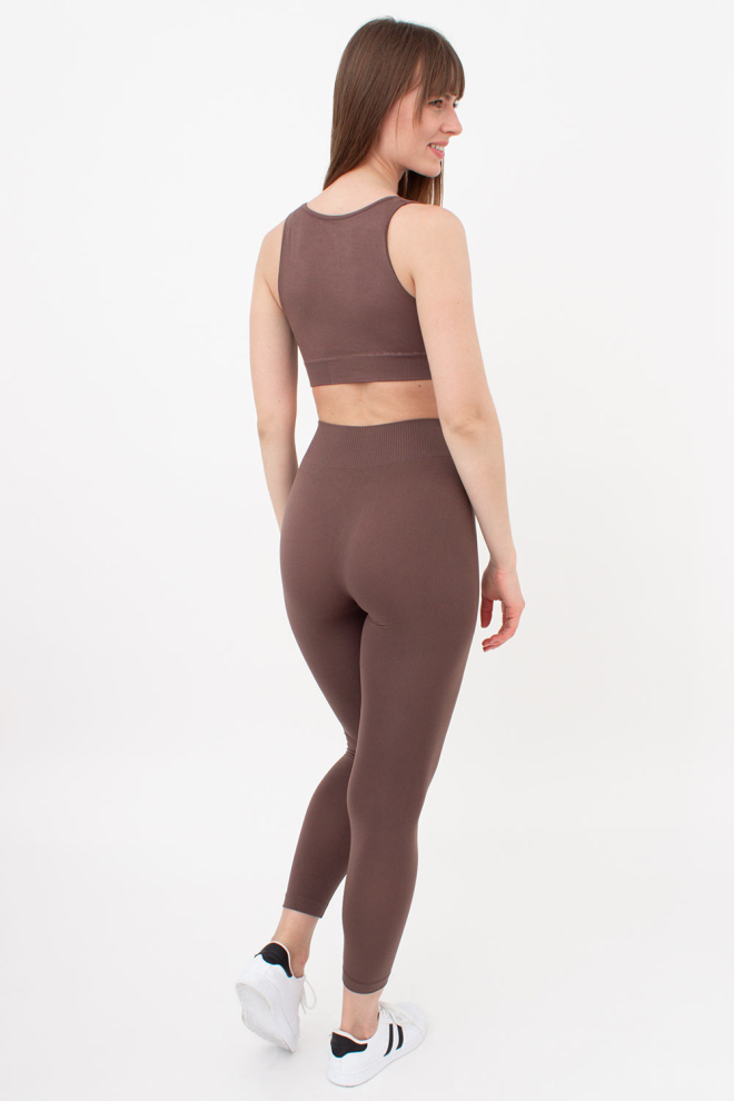 Безшовні легінси з мікрофібри LEGGINGS Giulia (deep taupe), коричневий