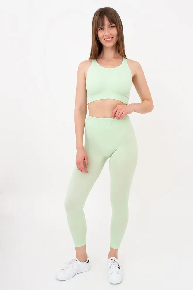 Безшовні легінси з мікрофібри LEGGINGS Giulia (green ash), зелений