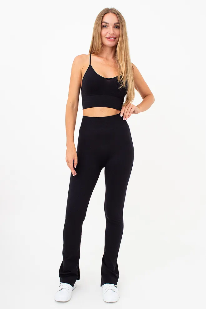 Безшовні легінси з розрізами SLITS LEGGINGS Giulia (black), чорний