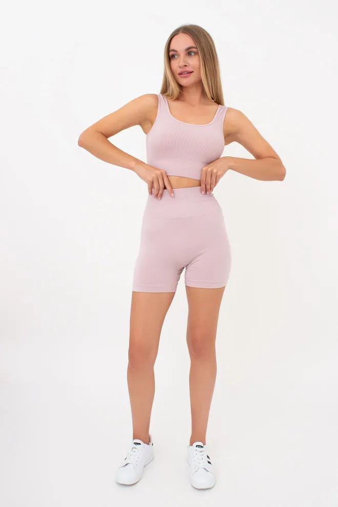 Безшовні шорти з ефектом пуш-ап SHORTS SHAPE Giulia (burnished lilac), рожевий