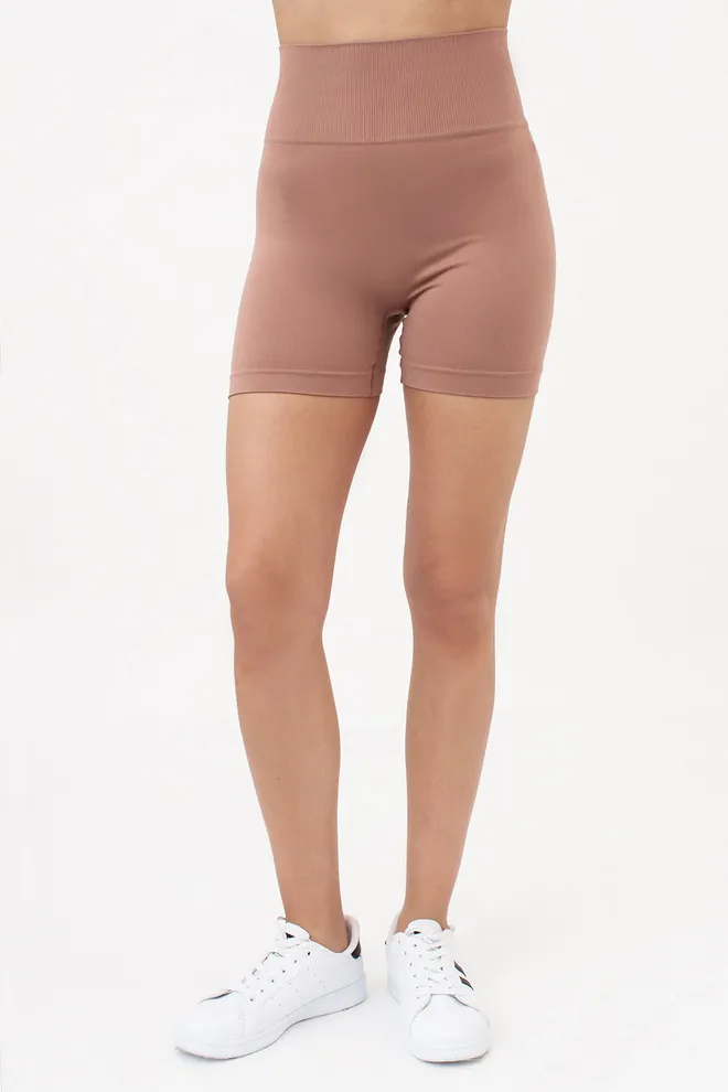 Безшовні шорти з ефектом пуш-ап SHORTS SHAPE Giulia (mokko), коричневий