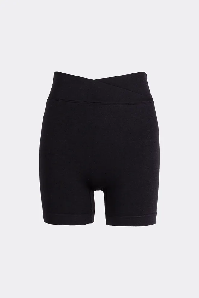 Безшовні шорти з V-поясом SHORTS FLOW Giulia (black), чорний