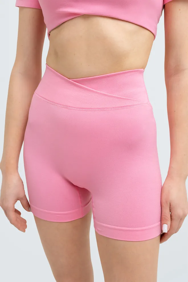 Безшовні шорти з V-поясом SHORTS FLOW Giulia (rosa pink), рожевий