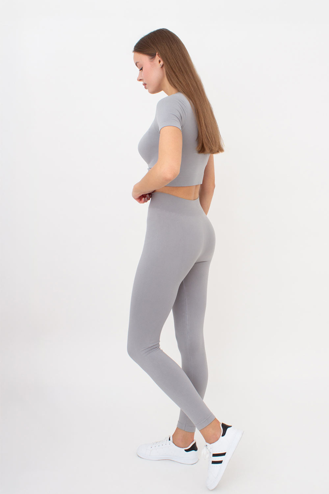 Бесшовные спортивные леггинсы из микрофибры LEGGINGS 02 Giulia (griffin), серый