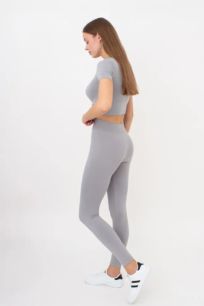Безшовні спортивні легінси з мікрофібри LEGGINGS 02 Giulia (griffin), сірий