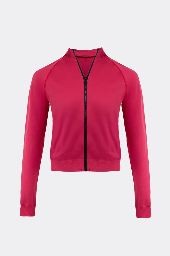 Бесшовный лонгслив с молнией JACKET Giulia (winterberry), красный