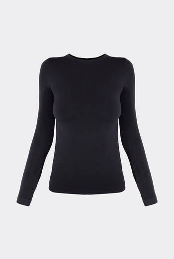 Бесшовный лонгслив LONGSLEEVE 01 Giulia (black), черный