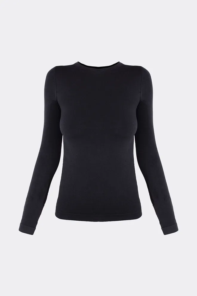 Безшовний лонгслів LONGSLEEVE 01 Giulia (black), чорний