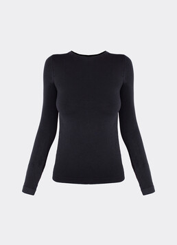 Бесшовный лонгслив LONGSLEEVE 01 Giulia (black), черный