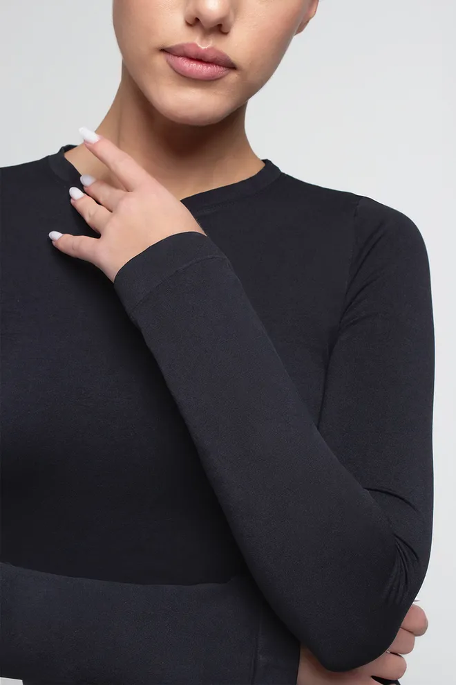 Безшовний лонгслів LONGSLEEVE 01 Giulia (black), чорний