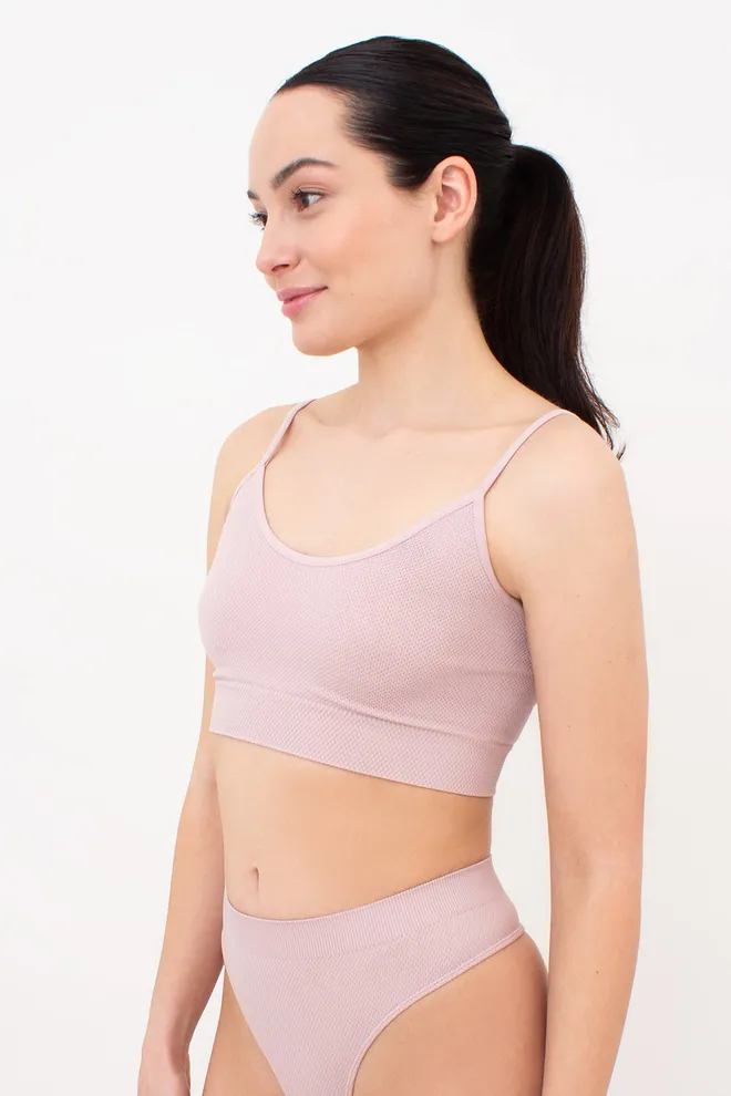 Бесшовный топ с зернистой текстурой CAMI TOP GRAIN Giulia (burnished lilac), розовый