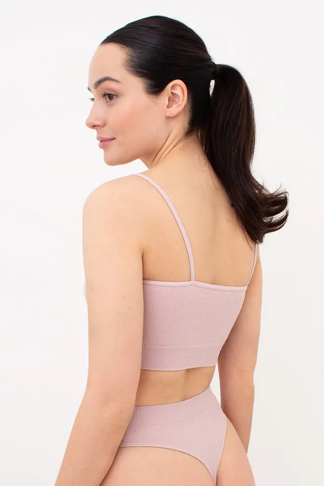 Бесшовный топ с зернистой текстурой CAMI TOP GRAIN Giulia (burnished lilac), розовый