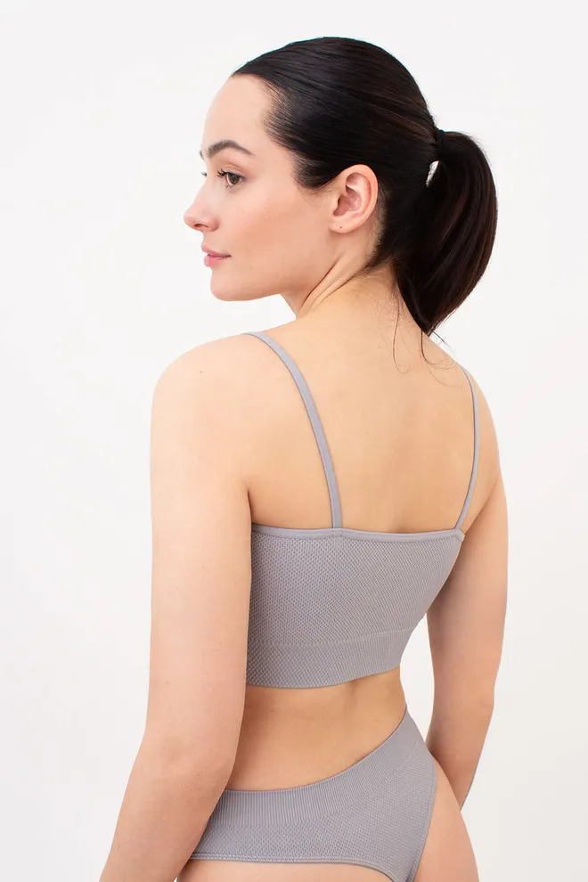 Безшовний топ із зернистою текстурою CAMI TOP GRAIN Giulia (griffin), сірий