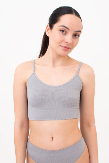 Бесшовный топ с зернистой текстурой CAMI TOP GRAIN Giulia (griffin), серый