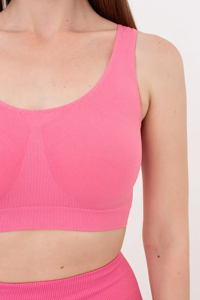 Безшовний топ на широких бретелях TANK TOP Giulia (bubblegum), рожевий