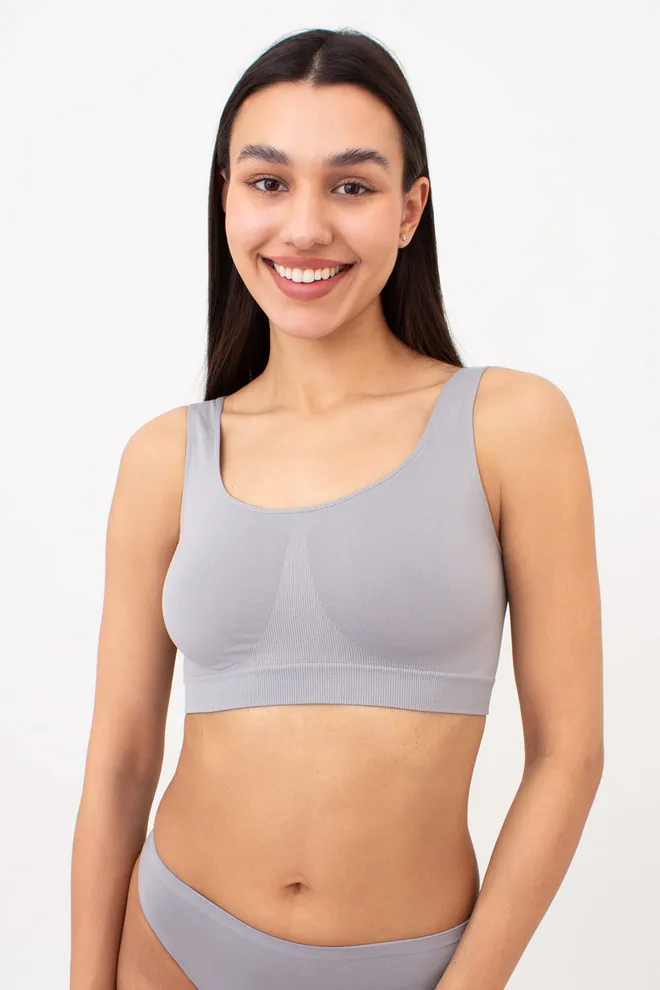 Безшовний топ на широких бретелях TANK TOP Giulia (griffin), сірий