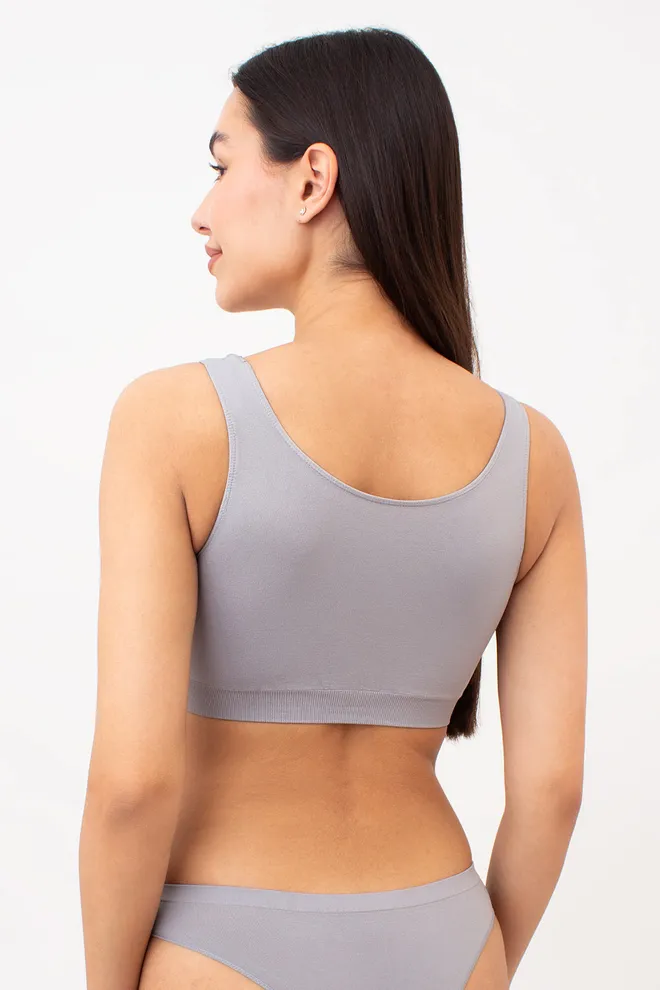 Безшовний топ на широких бретелях TANK TOP Giulia (griffin), сірий