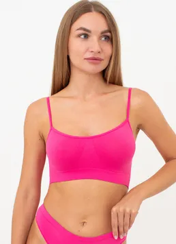 Бесшовный топ на тонких бретелях CAMI TOP Giulia (bright pink), розовый