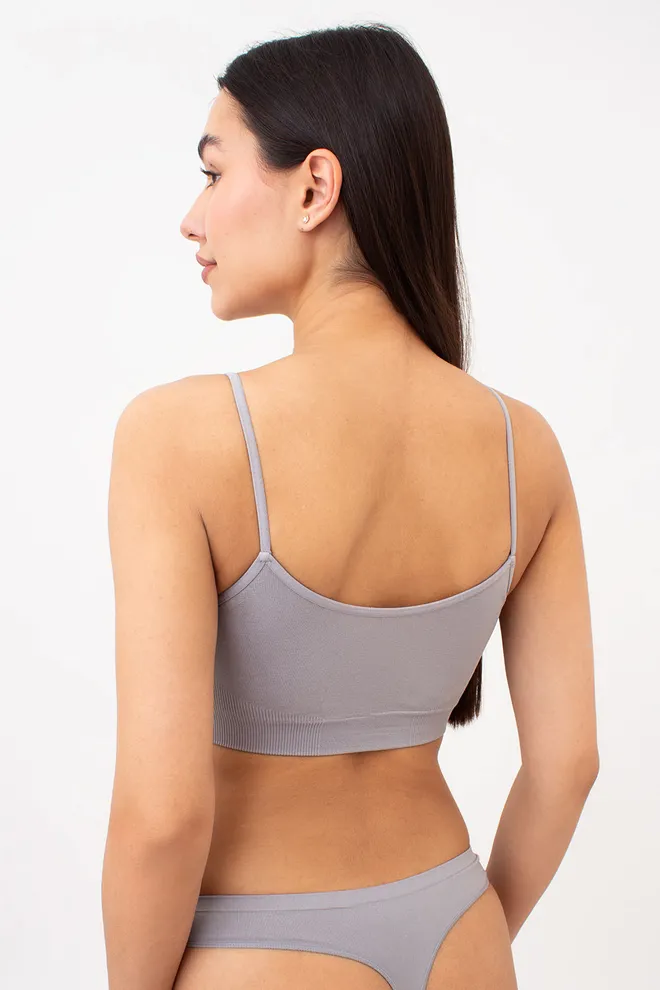 Безшовний топ на тонких бретелях CAMI TOP Giulia (griffin), сірий