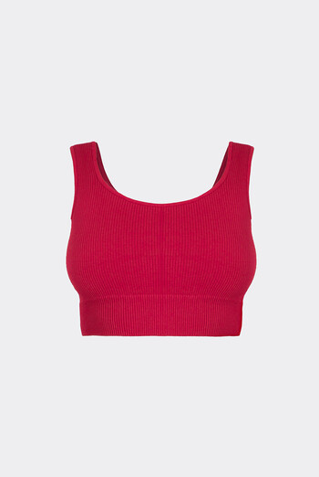 Безшовний топ в рубчик на широких бретелях TOP RIB Giulia (winterberry), червоний